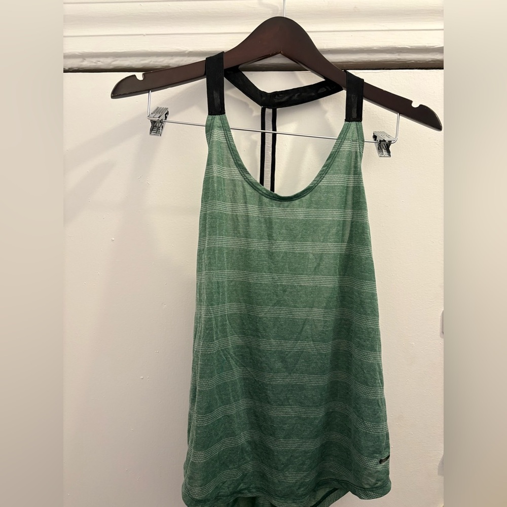 Nike Green Striped Tank Top with Black Straps